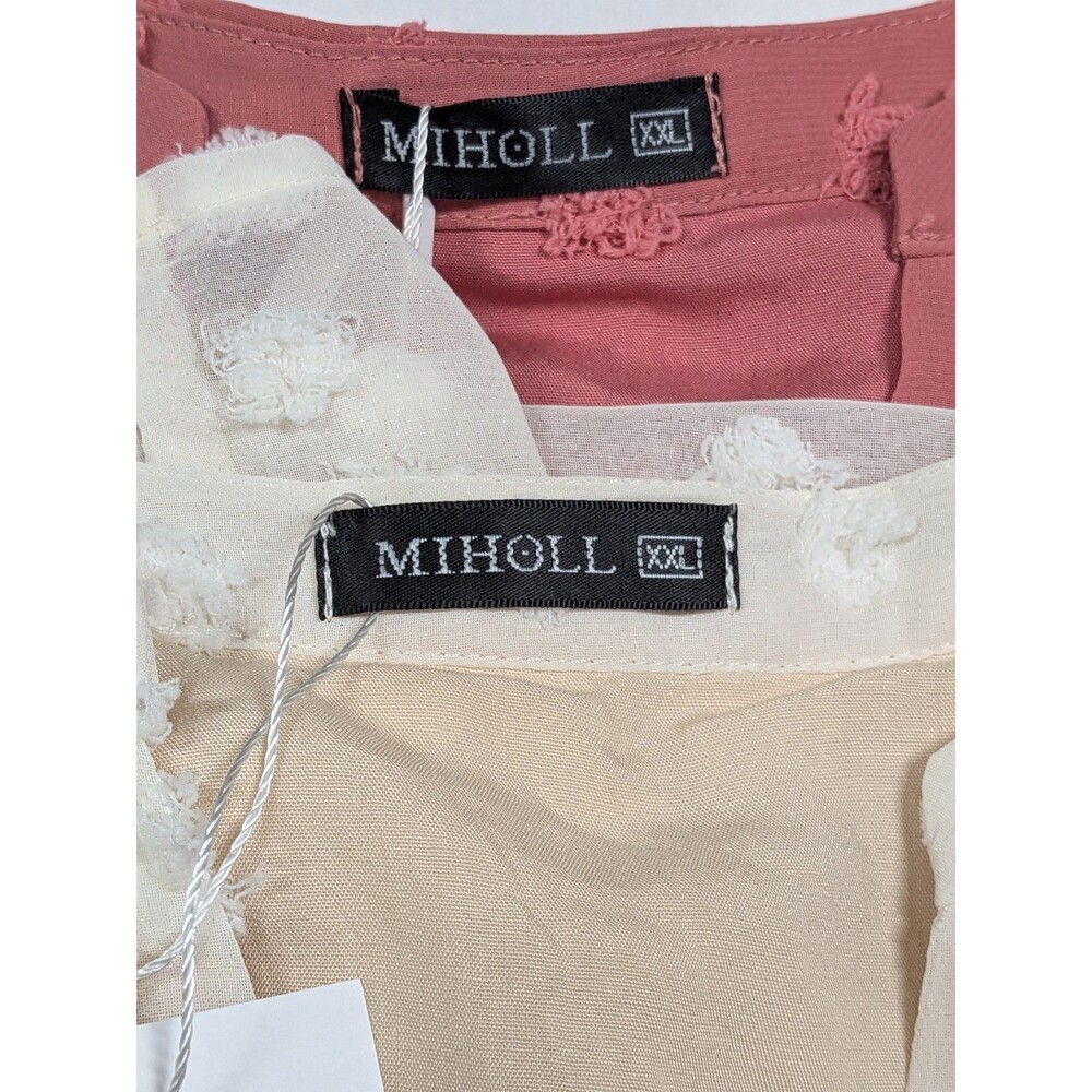 Dusty Pink & Ivory/Cream Swiss Dot Shift Dress XXL (2 dresses) - Picture 2 of 16